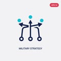 Two color military strategy sketch vector icon from army concept. isolated blue military strategy sketch vector sign symbol can be