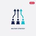 Two color military strategy vector icon from army concept. isolated blue military strategy vector sign symbol can be use for web, Royalty Free Stock Photo