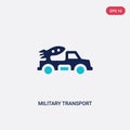 Two color military transport vector icon from army concept. isolated blue military transport vector sign symbol can be use for web Royalty Free Stock Photo