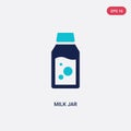 Two color milk jar vector icon from farming concept. isolated blue milk jar vector sign symbol can be use for web, mobile and logo