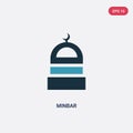 Two color minbar vector icon from religion-2 concept. isolated blue minbar vector sign symbol can be use for web, mobile and logo Royalty Free Stock Photo