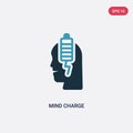 Two color mind charge vector icon from productivity concept. isolated blue mind charge vector sign symbol can be use for web,