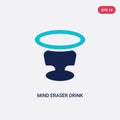 Two color mind eraser drink vector icon from drinks concept. isolated blue mind eraser drink vector sign symbol can be use for web
