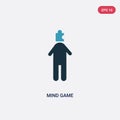 Two color mind game vector icon from people concept. isolated blue mind game vector sign symbol can be use for web, mobile and
