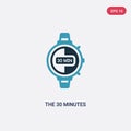 Two color the 30 minutes vector icon from other concept. isolated blue the 30 minutes vector sign symbol can be use for web,