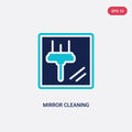 Two color mirror cleaning vector icon from cleaning concept. isolated blue mirror cleaning vector sign symbol can be use for web, Royalty Free Stock Photo