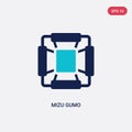 Two color mizu gumo vector icon from asian concept. isolated blue mizu gumo vector sign symbol can be use for web, mobile and logo