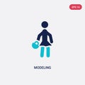 two color modeling vector icon from activity and hobbies concept. isolated blue modeling vector sign symbol can be use for web,