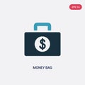 Two color money bag vector icon from payment concept. isolated blue money bag vector sign symbol can be use for web, mobile and Royalty Free Stock Photo