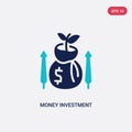 Two color money investment vector icon from business concept. isolated blue money investment vector sign symbol can be use for web Royalty Free Stock Photo