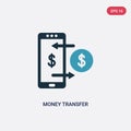 Two color money transfer vector icon from payment concept. isolated blue money transfer vector sign symbol can be use for web,