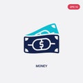 Two color money vector icon from digital economy concept. isolated blue money vector sign symbol can be use for web, mobile and Royalty Free Stock Photo