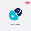 Two color mouse device vector icon from computer concept. isolated blue mouse device vector sign symbol can be use for web, mobile