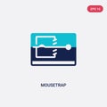 Two color mousetrap vector icon from electronic devices concept. isolated blue mousetrap vector sign symbol can be use for web,