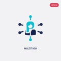 Two color multitask vector icon from human resources concept. isolated blue multitask vector sign symbol can be use for web,