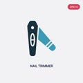 Two color nail trimmer vector icon from other concept. isolated blue nail trimmer vector sign symbol can be use for web, mobile