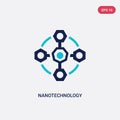 Two color nanotechnology vector icon from future technology concept. isolated blue nanotechnology vector sign symbol can be use Royalty Free Stock Photo