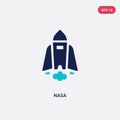 Two color nasa vector icon from astronomy concept. isolated blue nasa vector sign symbol can be use for web, mobile and logo. eps