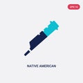 Two color native american flute vector icon from culture concept. isolated blue native american flute vector sign symbol can be