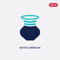 Two color native american pot vector icon from culture concept. isolated blue native american pot vector sign symbol can be use Royalty Free Stock Photo