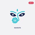 Two color navratri vector icon from india concept. isolated blue navratri vector sign symbol can be use for web, mobile and logo.