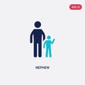 Two color nephew vector icon from family relations concept. isolated blue nephew vector sign symbol can be use for web, mobile and