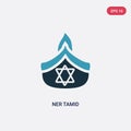 Two color ner tamid vector icon from religion-2 concept. isolated blue ner tamid vector sign symbol can be use for web, mobile and