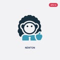 Two color newton vector icon from science concept. isolated blue newton vector sign symbol can be use for web, mobile and logo. Royalty Free Stock Photo