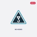 Two color no hooks vector icon from signaling concept. isolated blue no hooks vector sign symbol can be use for web, mobile and