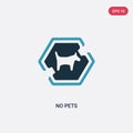 Two color no pets vector icon from signs concept. isolated blue no pets vector sign symbol can be use for web, mobile and logo. Royalty Free Stock Photo