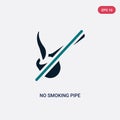 Two color no smoking pipe vector icon from maps and flags concept. isolated blue no smoking pipe vector sign symbol can be use for Royalty Free Stock Photo