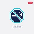 Two color no smoking vector icon from airport terminal concept. isolated blue no smoking vector sign symbol can be use for web, Royalty Free Stock Photo