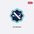 Two color no smoking vector icon from hotel concept. isolated blue no smoking vector sign symbol can be use for web, mobile and Royalty Free Stock Photo