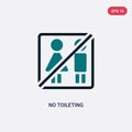 Two color no toileting vector icon from maps and flags concept. isolated blue no toileting vector sign symbol can be use for web,