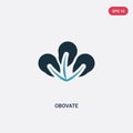 Two color obovate vector icon from nature concept. isolated blue obovate vector sign symbol can be use for web, mobile and logo.