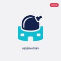 Two color observatory vector icon from astronomy concept. isolated blue observatory vector sign symbol can be use for web, mobile