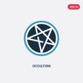 Two color occultism vector icon from religion concept. isolated blue occultism vector sign symbol can be use for web, mobile and