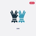 Two color ohr vector icon from religion concept. isolated blue ohr vector sign symbol can be use for web, mobile and logo. eps 10 Royalty Free Stock Photo