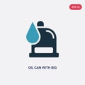 Two color oil can with big drop vector icon from mechanicons concept. isolated blue oil can with big drop vector sign symbol can Royalty Free Stock Photo