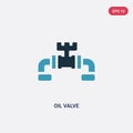 Two color oil valve vector icon from industry concept. isolated blue oil valve vector sign symbol can be use for web, mobile and Royalty Free Stock Photo