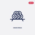 Two color onion rings vector icon from food concept. isolated blue onion rings vector sign symbol can be use for web, mobile and