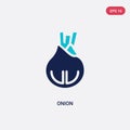 Two color onion vector icon from fruits concept. isolated blue onion vector sign symbol can be use for web, mobile and logo. eps