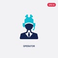 Two color operator vector icon from fast food concept. isolated blue operator vector sign symbol can be use for web, mobile and Royalty Free Stock Photo