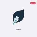 Two color ovate vector icon from nature concept. isolated blue ovate vector sign symbol can be use for web, mobile and logo. eps