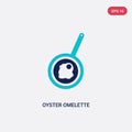 Two color oyster omelette vector icon from food concept. isolated blue oyster omelette vector sign symbol can be use for web,
