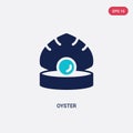 Two color oyster vector icon from gastronomy concept. isolated blue oyster vector sign symbol can be use for web, mobile and logo