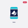 Two color pack vector icon from food concept. isolated blue pack vector sign symbol can be use for web, mobile and logo. eps 10 Royalty Free Stock Photo