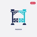 Two color paddock vector icon from desert concept. isolated blue paddock vector sign symbol can be use for web, mobile and logo.