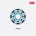 Two color pagan vector icon from religion concept. isolated blue pagan vector sign symbol can be use for web, mobile and logo. eps