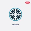 Two color paganism vector icon from religion concept. isolated blue paganism vector sign symbol can be use for web, mobile and
